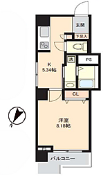 ワコー三田マンション 1DKの間取図画像