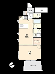 セボンエレージュ 1LDKの間取り