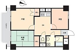 シャンボール静岡 3DKの間取図画像