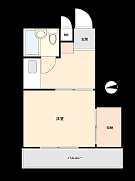 アローハイツ上北沢 1Kの間取り
