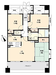 エクレールコート三鷹 3LDKの間取り