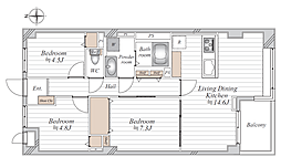 バームハイツ南浦和 3LDKの間取図画像