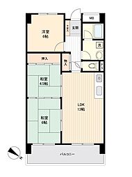 和布刈スカイマンション2番館 3LDKの間取図画像