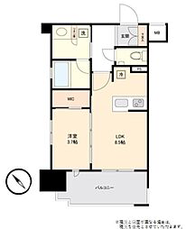 オープンレジデンシア馬出九大病院前 1LDKの間取り