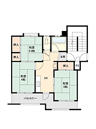 稲毛団地10 3DKの間取図画像