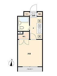 セザール東大和 1Kの間取り