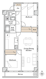 マンション国分寺 2LDKの間取図画像