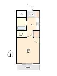 オクトワール宮崎北 ワンルームの間取図画像