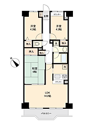 エンゼルハイム伝法 3LDKの間取図画像