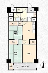 パークサイド船橋 2LDKの間取図画像