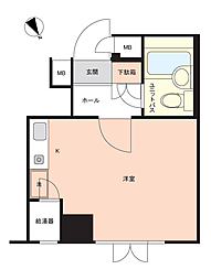 ルピエ四条 ワンルームの間取図画像