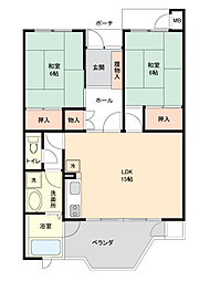 リゾートヴィラ1 2LDKの間取図画像