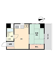 池袋第2ヒルハイム 1DKの間取図画像