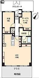 ファミールガーデン草薙 1SLDKの間取図画像