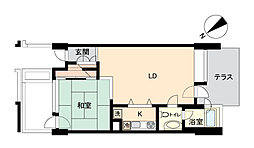 ニュー箱根ヴィレッジ11号棟 1LDKの間取図画像