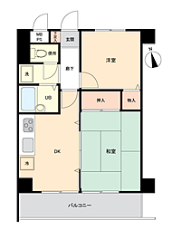 ライオンズマンション明石東二見第2 2DKの間取図画像