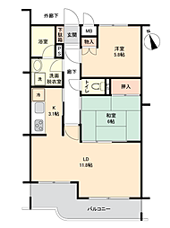 ハイシティ馬橋 2LDKの間取図画像