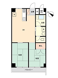秀和熱海西山レジデンス 2DKの間取図画像