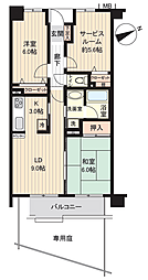 レーベンハイム川口元郷サザンテラス 2SLDKの間取図画像