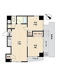 成城オリンピックマンション 2LDKの間取図画像
