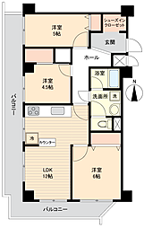 ハイネス天満橋 3LDKの間取図画像