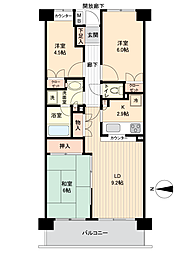 鷺沼東パーク・ホームズ弐番館 3LDKの間取図画像