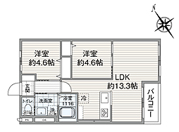 板橋スカイプラザマンション 2LDKの間取図画像