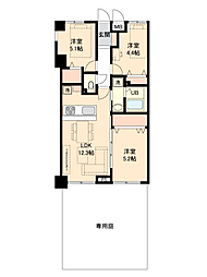バームハイツ西船橋 2SLDKの間取図画像