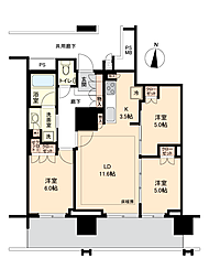 プラウドタワー名古屋錦 3LDKの間取図画像