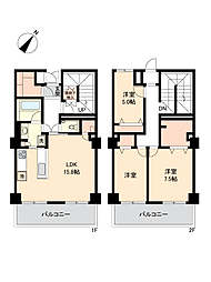 グランデマール鶴見 2SLDKの間取図画像
