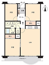富吉グリーンハイツ2号棟 3LDKの間取図画像