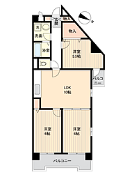 武里駅前ハイツ 3LDKの間取図画像