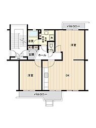 稲毛高浜南住宅23号棟 1LDKの間取図画像