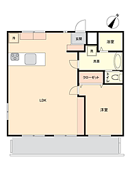 オアシス泡瀬シーサイドビュー 1LDKの間取図画像