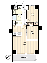 ライオンズヒルズ横須賀浦賀 2LDKの間取図画像