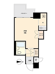 デ・リード京都東洞院 ワンルームの間取図画像