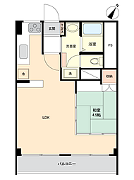 伊豆山コーポラス 1LDKの間取図画像