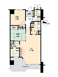 フジタ第6鳥羽マンション 2LDKの間取図画像