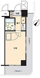 メゾンミール元住吉 1Kの間取図画像