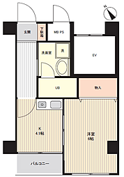 サンピア赤羽 1Kの間取図画像