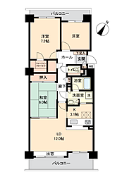 パークヒルズ北広島E棟 3LDKの間取図画像