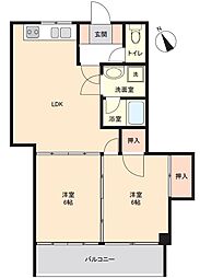 サンシャイン上大岡 2LDKの間取図画像