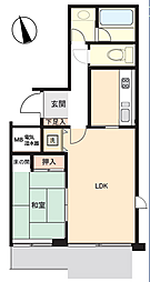 卯辰山ガーデンヒルズウエストヒル 1LDKの間取図画像