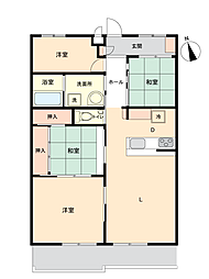 アーバンライフ羽根井 3SLDKの間取図画像