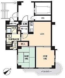 調布ヶ丘ハイツ 2LDKの間取図画像