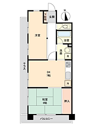 朝日プラザ本川越 2DKの間取図画像