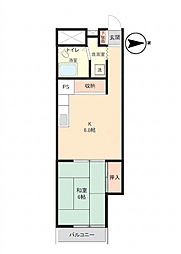 マンション戸田橋 1DKの間取図画像