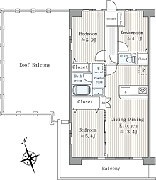 ライネスハイム松戸五香 2SLDKの間取図画像
