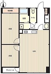 東和ビル 2LDKの間取図画像