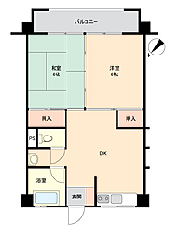 松戸グリーンコーポ 2DKの間取図画像